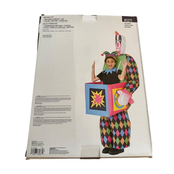 Jack In The Box Inflatable Jumpsuit Costumes Child Standard Clown 10 Medium - Picture 3 of 8